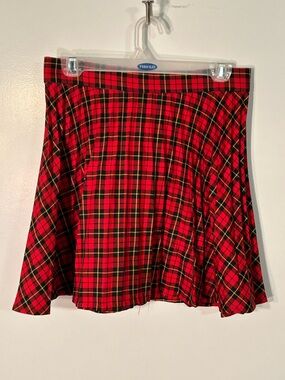 Red Plaid Circle Skirt by Old Navy